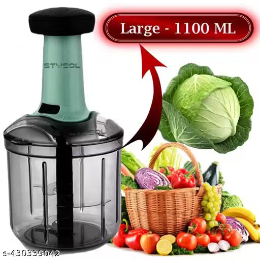 Stysol 1000 ML Handy Push Chopper Vegetable & Fruit Cutter.