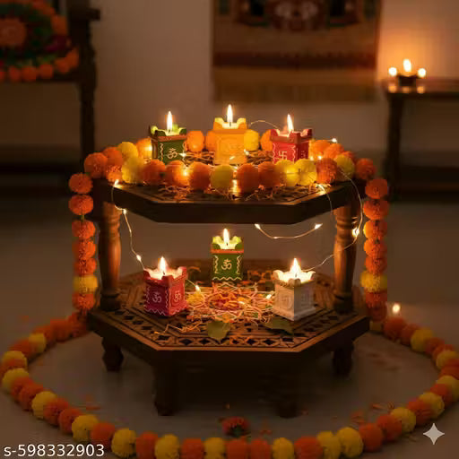 Decorative Multicolor Candles for Diwali.