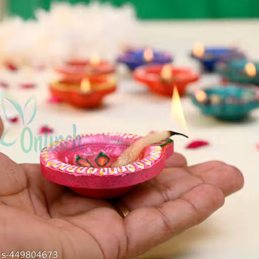 Decorative Clay Diya.