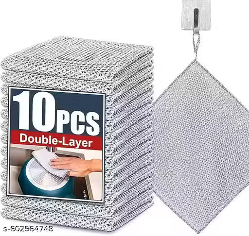 Non-Scratch Double-Layer Steel Wire Dish Cloth .